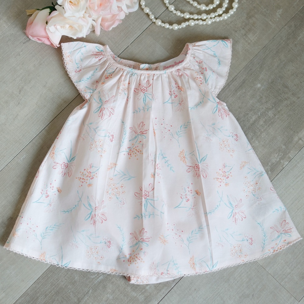 SALE- Girl's Spring Summer Romper Dress 100% Cotton size 3/6 Months NWOT